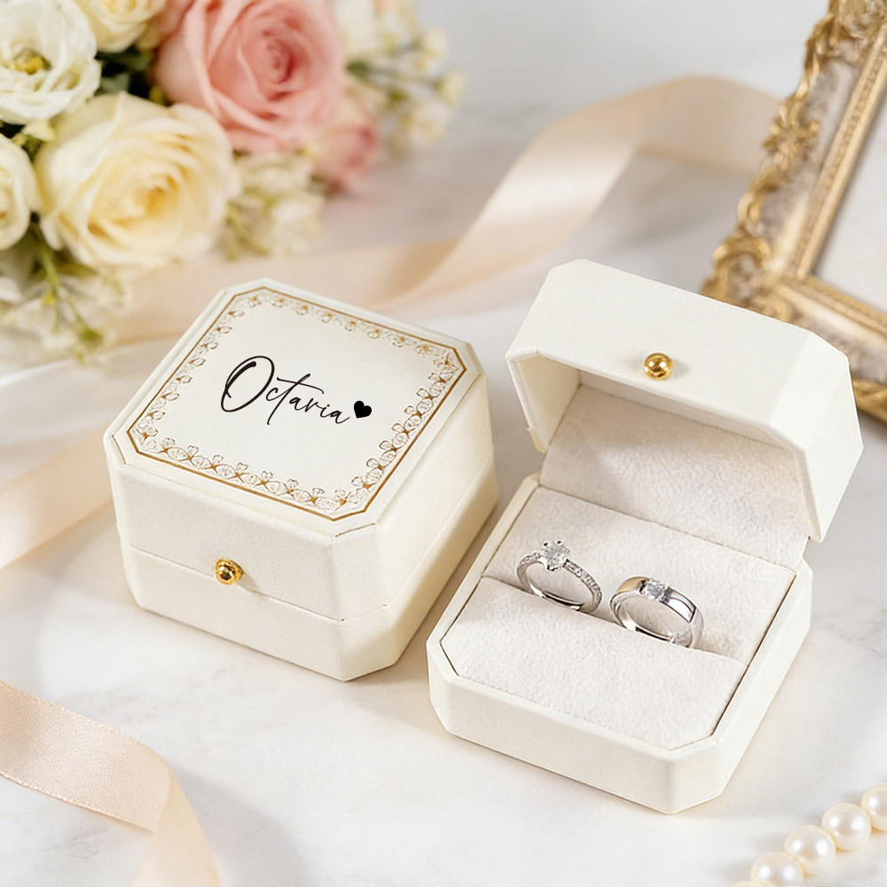 Personalized Faux Leather Ring - Velvet Jewelry Box recension och pris