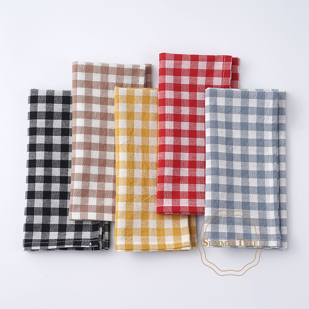 Gingham Cotton Napkin 42x42cm  - Linen Napkin Set recension och pris