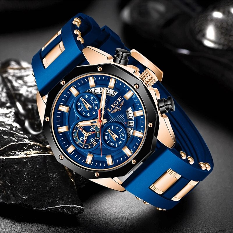 LIGE Fashion Men Watches Top B - Luxury Lifestyle Brand recension och pris
