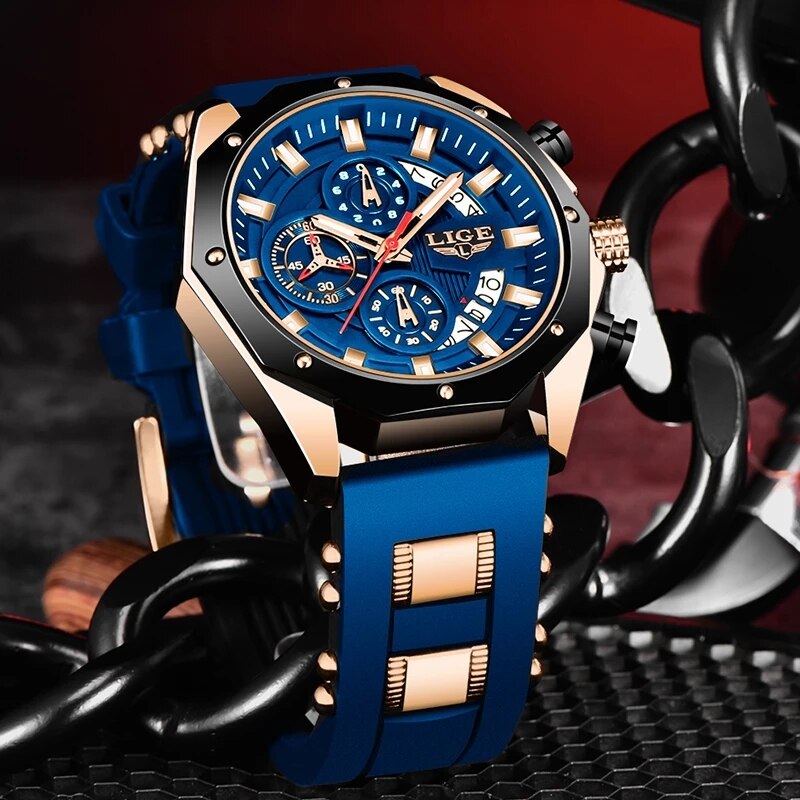 LIGE Fashion Men Watches Top B - Luxury Lifestyle Brand recension och pris