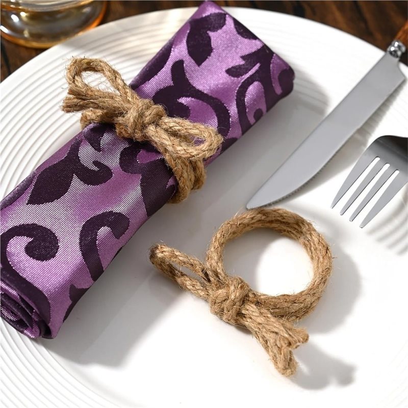 AAAN-12Pcs Linen Braided Bows  - Linen Napkin Set recension och pris