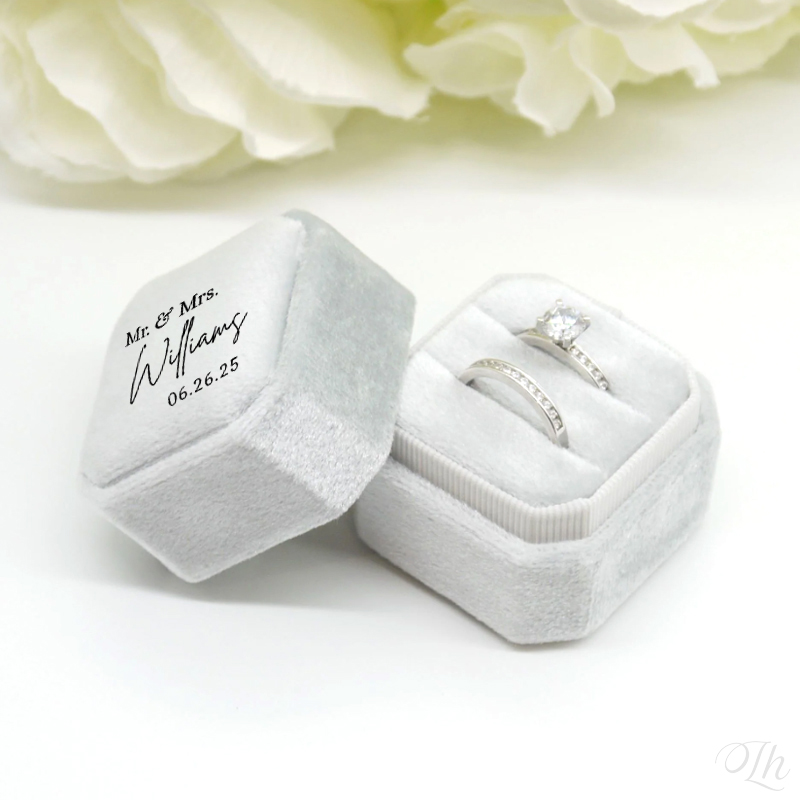 Personalized Wedding Ring Box  - Velvet Jewelry Box recension och pris