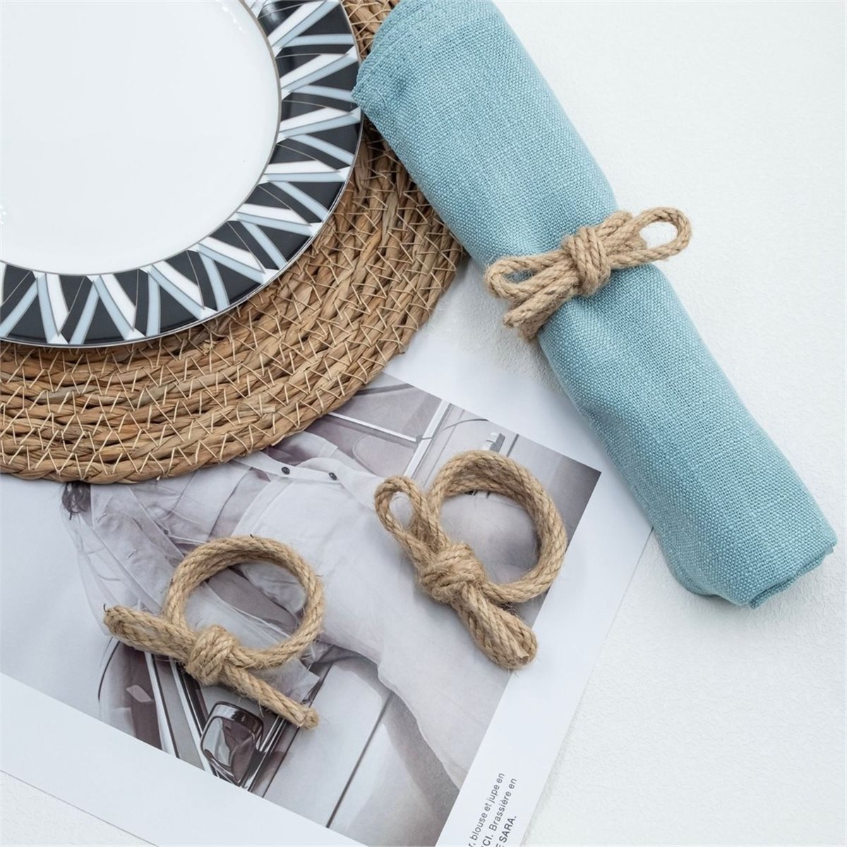 12pcs Linen Braided Bows Napki - Linen Napkin Set recension och pris