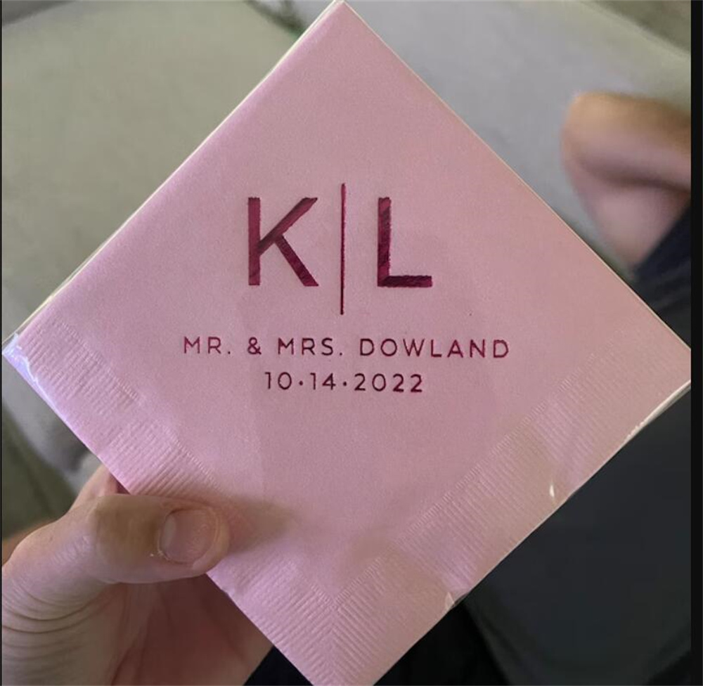 50pcs Custom Cocktail Wedding  - Linen Napkin Set recension och pris
