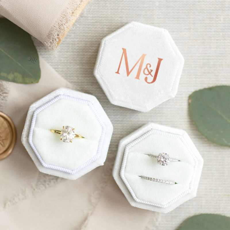 Custom Wedding Rings Box One T - Velvet Jewelry Box recension och pris
