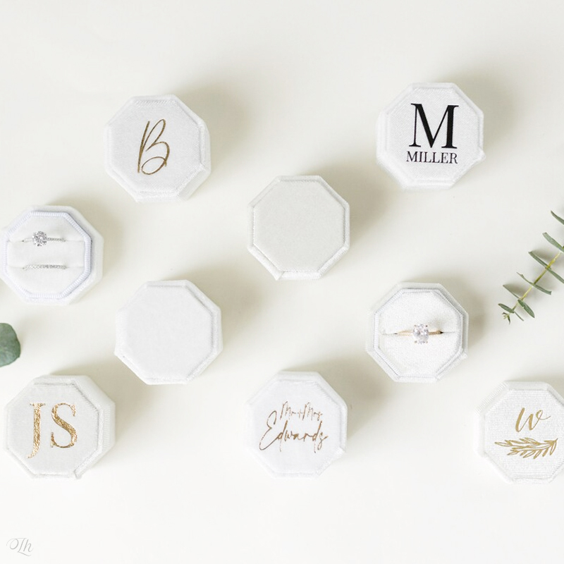 Custom Wedding Rings Box One T - Velvet Jewelry Box recension och pris